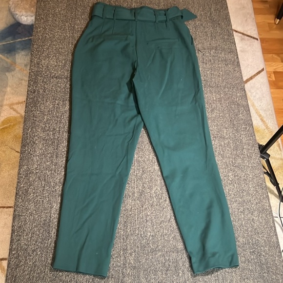 Stylish Forest Emerald Green High-Waisted Pants by Zara sz S - Picture 8 of 9